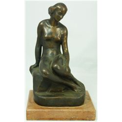 BRONZE SCULPTURE OF A SEATED NUDE AFTER MAILLOL