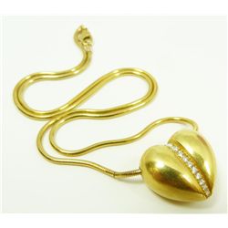 18K GOLD HEART NECKLACE WITH DIAMONDS
