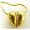 Image 2 : 18K GOLD HEART NECKLACE WITH DIAMONDS