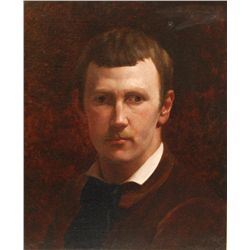 WILLIAM A COFFIN SELF PORTRAIT OIL ON CANVAS