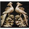 Image 1 : PAIR OF CARVED GREEN HARDSTONE PHOENIZ BIRDS