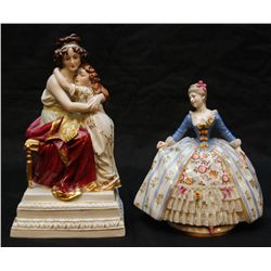 TWO HAND PAINTED GERMAN PORCELAN FIGURES