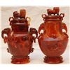 Image 8 : PAIR OF CHINESE AGATE CEREMONIAL FOO DOG URNS