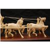 Image 3 : INDIAN CARVED IVORY CHARIOT ON INLAY BASE