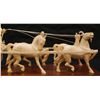 Image 4 : INDIAN CARVED IVORY CHARIOT ON INLAY BASE
