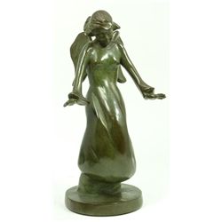 BRONZE FIGURE OF AN ANGEL SIGNED GERTRUDE COLBURN