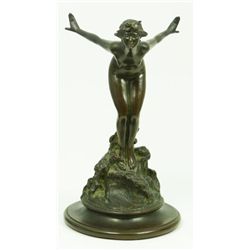BRONZE FIGURE OF NUDE WOMAN SIGNED R BONET