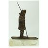 Image 4 : BRONZE INUIT SPEARMAN ON ROCK CRYSTAL BASE