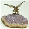 Image 1 : AUSTRIAN BRONZE EAGLE SCULPTURE ON AMETHYST BASE