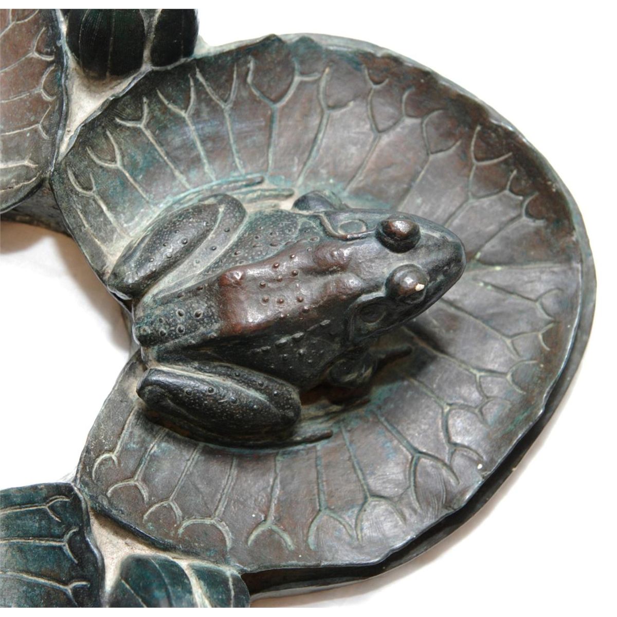 BRONZE SCULPTURE OF FROGS ON LILY PADS SHONNARD