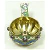 Image 3 : XLEBNIKOV RUSSIAN SILVER ENAMEL KOVSH w STONES