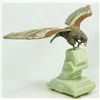 Image 1 : ENAMELED STERLING SILVER EAGLE ON JADE BASE