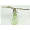Image 4 : ENAMELED STERLING SILVER EAGLE ON JADE BASE