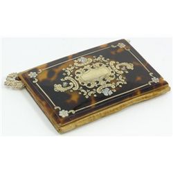 RUSSIAN SILVER & TORTOISE SHELL NOTEBOOK SHIELD