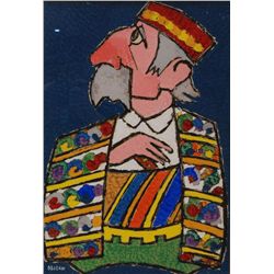 JOVAN OBICAN GOUACHE ON PAPER OF MAN WITH SHAWL