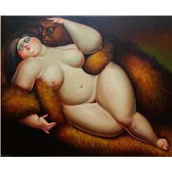 LEANDRO VELASCO OIL ON CANVAS BEAUTY & THE BEAST