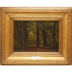 ALEXANDER WYANT OIL ON CANVAS OF FOREST SCENE