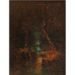 HUDSON KITCHELL OIL PAINTING ON BOARD NIGHT SCENE