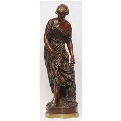 VAL D'OSNE FOUNDRY BRONZE SCULPTURE OF WOMAN