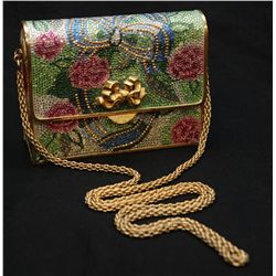 JUDITH LEIBER JEWELED FLOAL PURSE