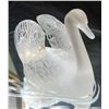 Image 3 : TWO LALIQUE FRENCH CRYSTAL SWANS ON MIRROR BASE