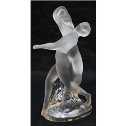 LALIQUE FRANCE CRYSTAL DEUX DANSEUS FIGURE