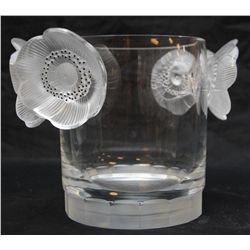 LALIQUE FRENCH CRYSTAL FLORAL ANEMONE ICE BUCKET