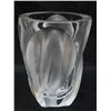 Image 1 : LALIQUE LEAVES CLEAR AND FROSTED CRYSTAL VASE