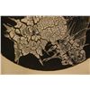 Image 2 : LARGE BLACK AND WHITE ENAMELED POTTERY CHARGER 28"