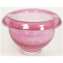 CRANBERRY ART GLASS PEPPERMINT DESIGN BOWL