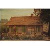 Image 3 : 19th CENTURY OIL PAINTING ON CANVAS OF CABIN SCENE