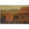 Image 6 : 19th CENTURY OIL PAINTING ON CANVAS OF CABIN SCENE