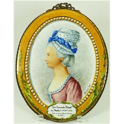 ANTIQUE FRENCH PORCELAIN PLAQUE OF ROSE FRIANT