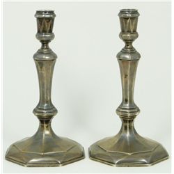 PAIR OF TIFFANY & CO ENGLISH STERLING CANDLESTICKS