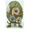 Image 1 : RUSSIAN SILVER ENAMELED JEWELED FLORAL EGG