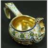 Image 1 : RUSSIAN SILVER ENAMELED FLORAL KOVSH