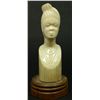 Image 1 : AFRICAN CARVED IVORY FEMALE BUST ON BASE