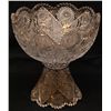 Image 1 : HEAVILY CARVED FRENCH CRYSTAL PUNCH BOWL w STAND