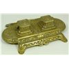 Image 1 : ANTIQUE FRENCH BRASS DOUBLE INKWELL