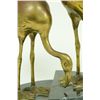 Image 2 : BRASS FLAMINGO GROUP SCULPTURE ON MARBLE BASE