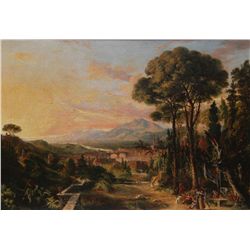 GEORGE BROWN OIL ON CANVAS OF FLORENCE SCENE