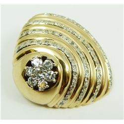 14K YELLOW GOLD & 2.15CTW DIAMOND SHELL PENDANT