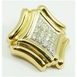 18K YELLOW GOLD 1.28CTW DIAMOND PIN PENDANT