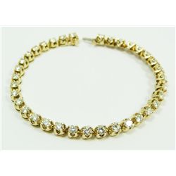 14K YELLOW GOLD 4.20CTW DIAMOND TENNIS BRACELET