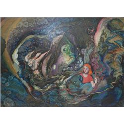 FREDERICH WAUGH OIL ON BOARD OF ABSTRACT SCENE