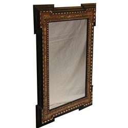 EUROPEAN IVORY INLAID TORTOISE MIRROR