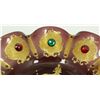 Image 2 : OLD FRENCH GILDED & JEWELED ART GLASS COMPOTE