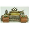 Image 5 : RUSSIAN SILVER ENAMEL AND MARBLE INKWELL DESK SET
