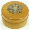 Image 1 : SIBERIAN BIRCH WOOD ROUND BOX w SILVER EAGLE