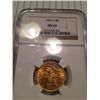 Image 1 : 1901 $5 GOLD LIBERTY NGC MS-62